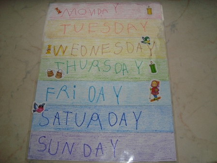 английский дни недели для детей